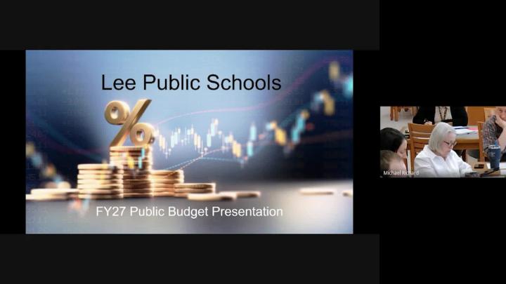 Thumbnail image for Lee School Committee Meeting, April 7, 2026