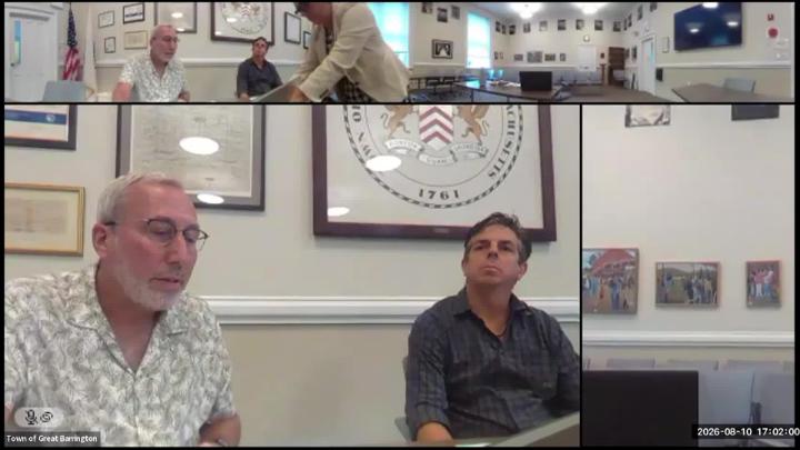 Thumbnail image for Great Barrington Selectboard Meeting, August 10, 2026