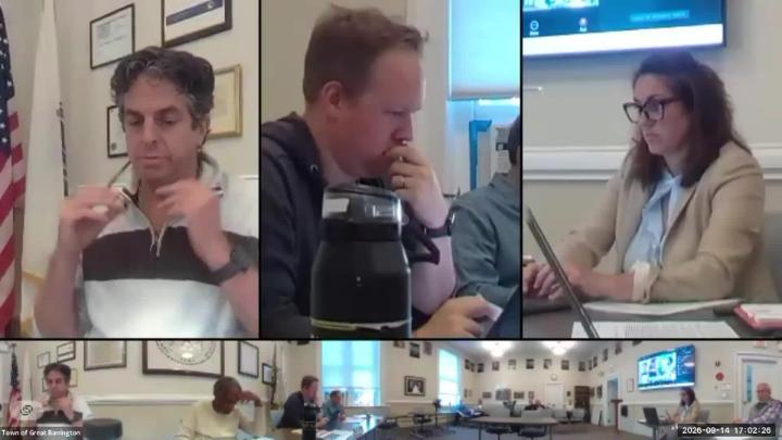 Thumbnail image for Great Barrington Selectboard Meeting, September 14, 2026